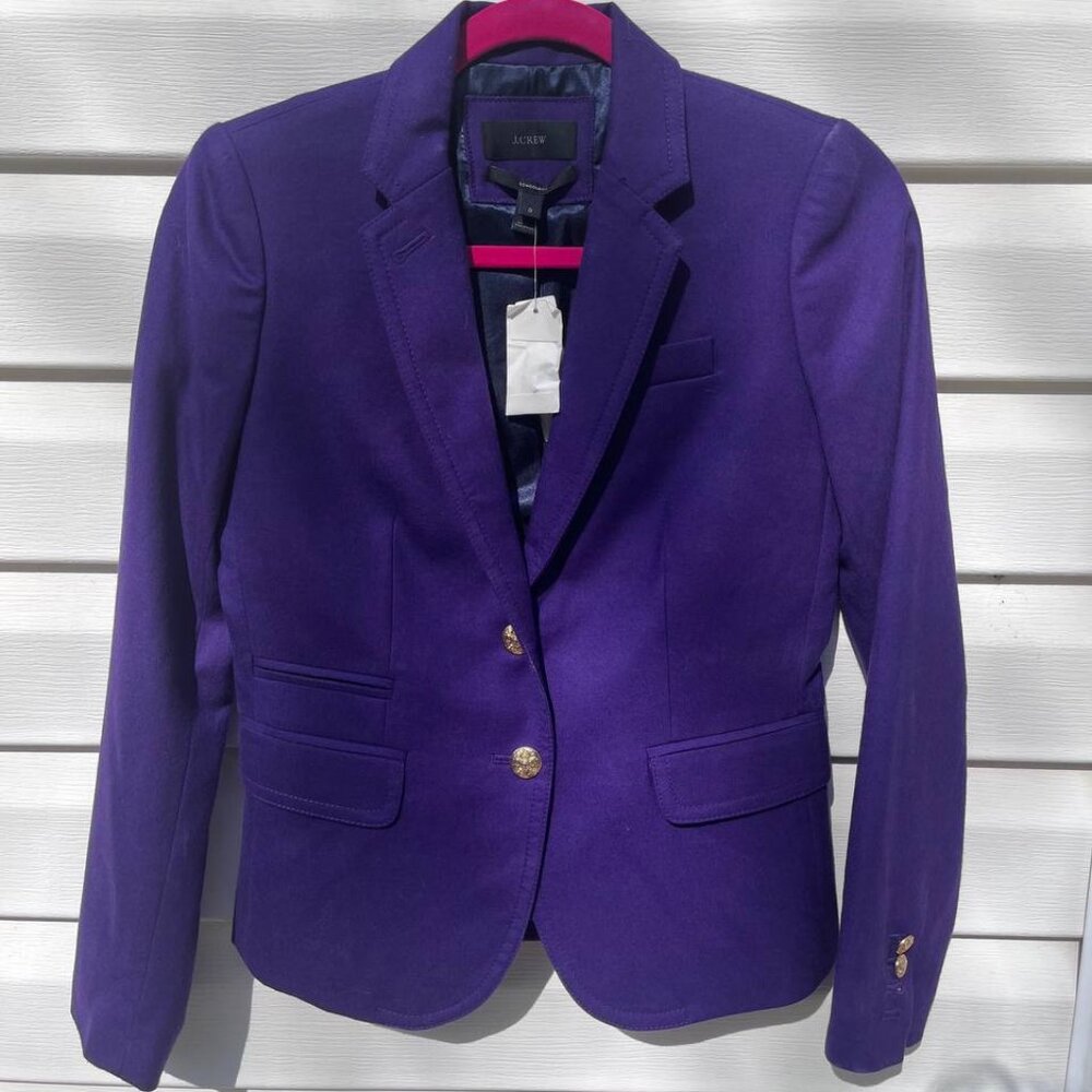 NWT J.Crew Schoolboy Blazer Size 0 • Purple • Retail $198 NWT